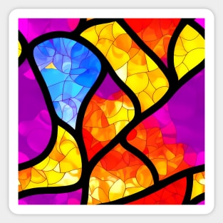 Vibrant Abstract Art - Stained Glass Design Pattern Sticker
